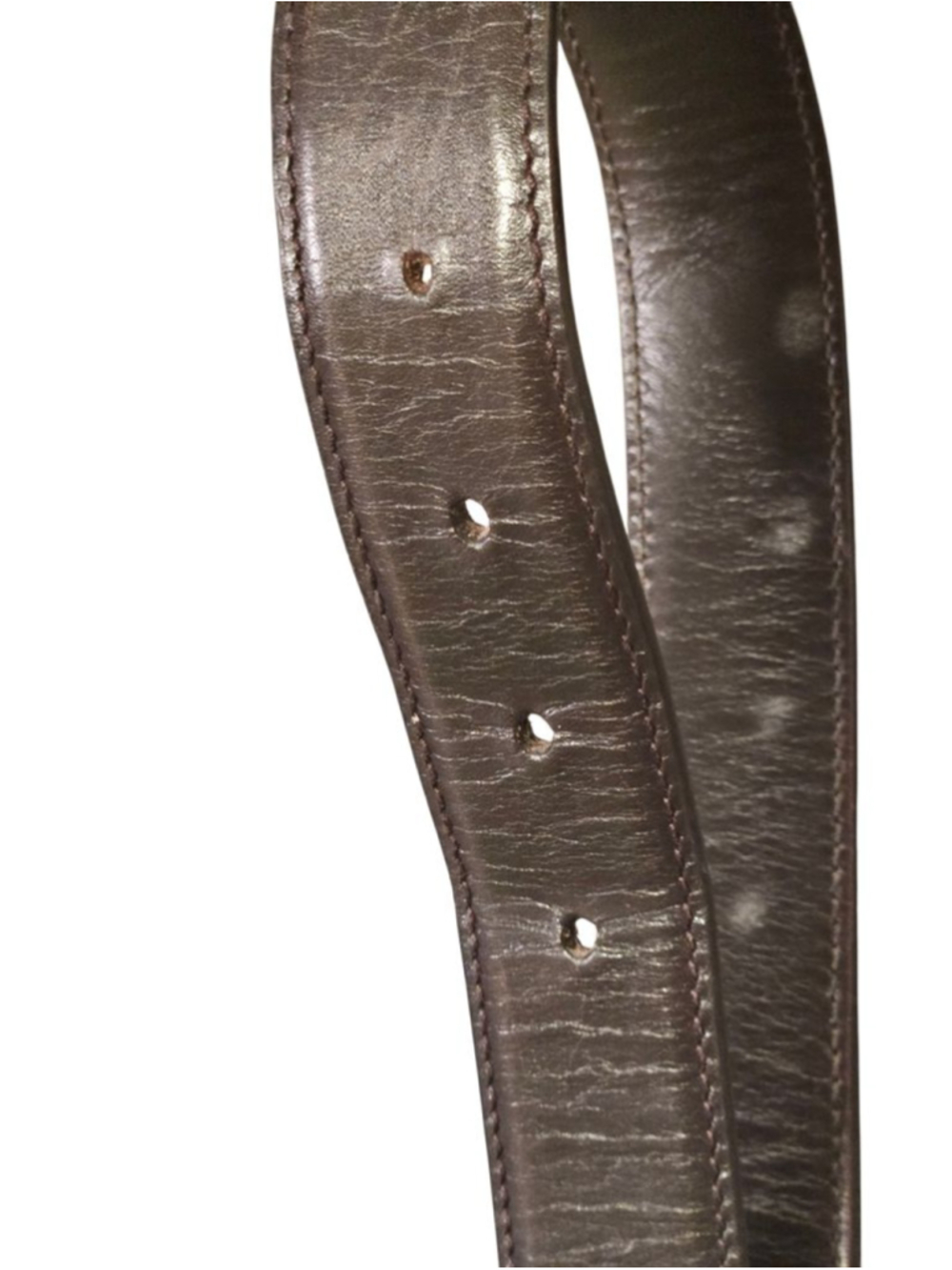 Gucci Brown Leather Belt with Gold Buckle, Size 34 - Picture 6 of 16